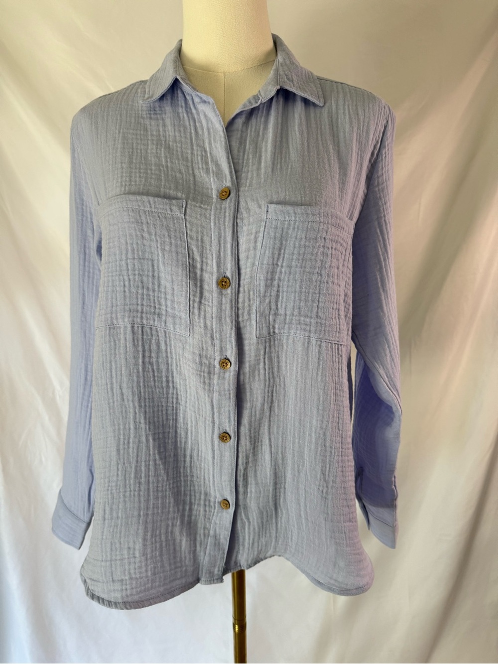 Beach Lunch Lounge Lightweight Double Gauze Summer Beach Shirt Small